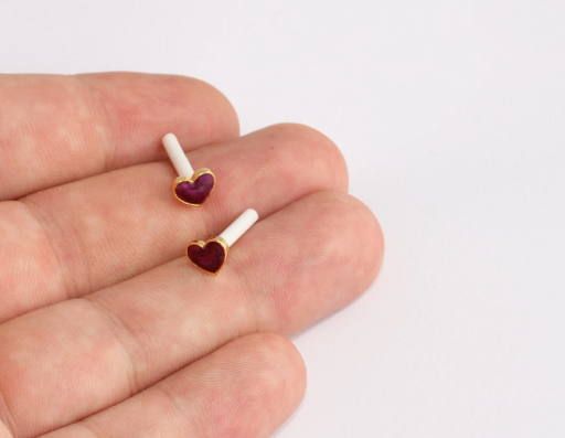 Gold Heart Earrings