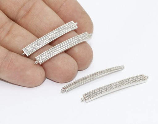 Rhodium CZ Bar