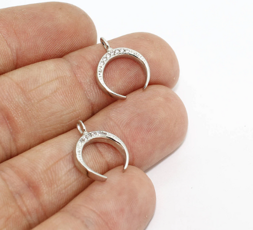 Rhodium Plated  Horn  Pendant