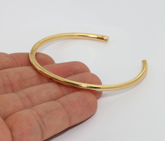 3,5mm 24k Shiny Gold Round Wire Bracelet Open Shiny             CHK169-2