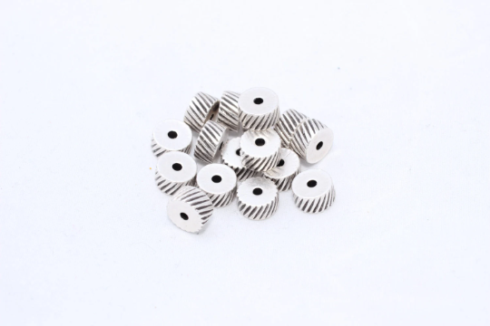 8mm Antique Silver Beads, Spacer Beads, Rondelle Beads, AG11