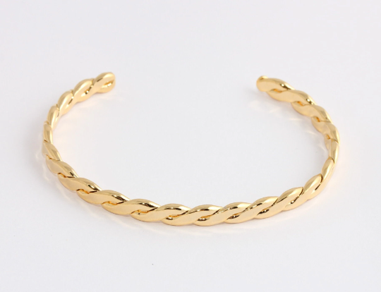 60mm 24k Shiny Gold Bracelet, Open Cuff Bracelet,  Bracelet,          CHK634-2