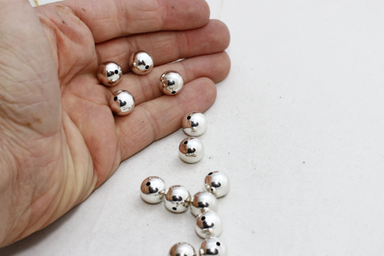 12mm rhodium Plated Ball Beads, Round Ball Pendant, MTE160