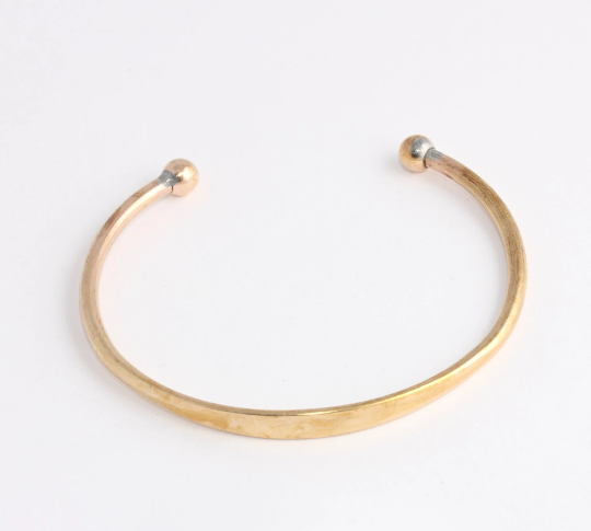 Raw Brass Nameplate Bracelet Bangle, Stacking, Bracelet CHK663-1