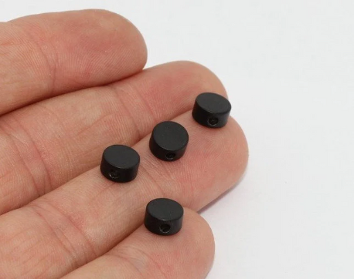 Black Plated Round Beads