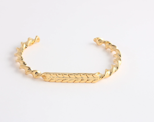 24k Shiny Gold Bracelet Cuff Leaf Bracelet bracelet bang        CHK274-1