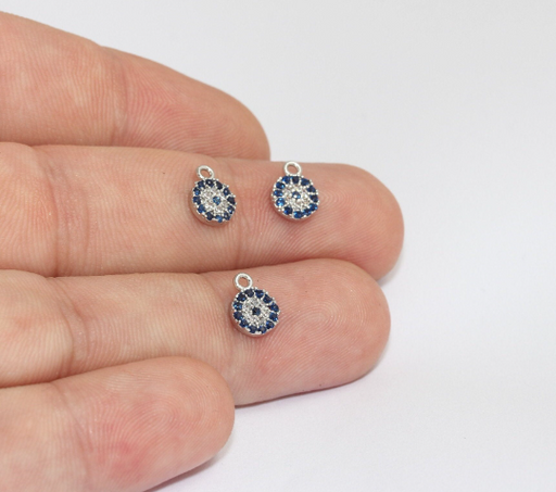 Rhodium Plated Evil Eye