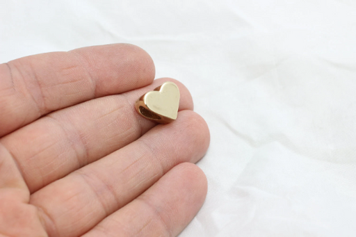 Brass Heart Beads