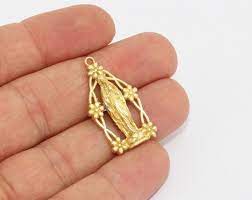 Brass Mother Mary Pendant