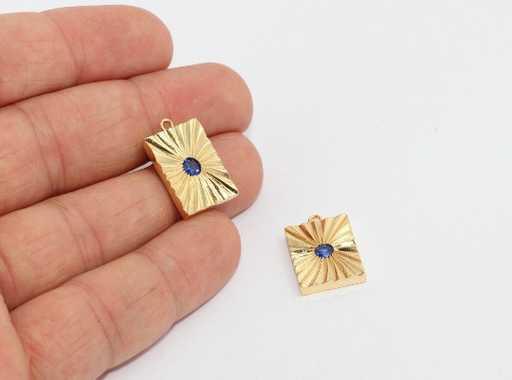 Shiny Gold Cz Bar Pendant