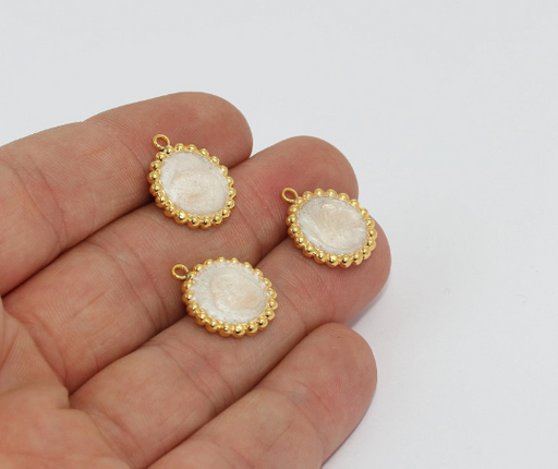 Shiny Gold Enamel Sun Charms