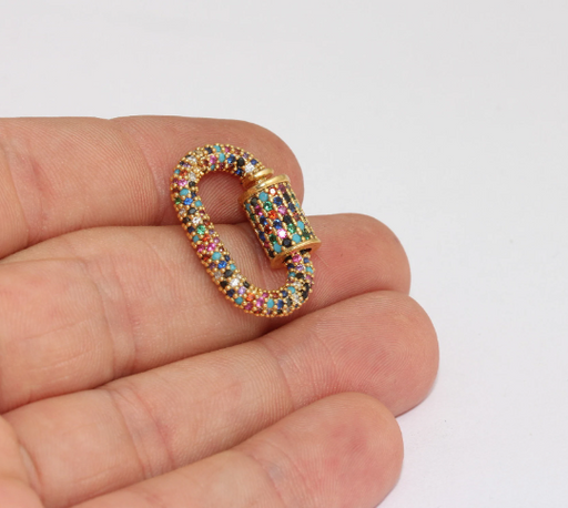 Shiny Gold Oval Screw Clasps