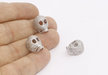 Silver Pave Skull Beads
