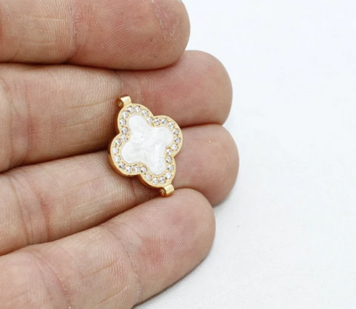 Gold Pave Clover Charms