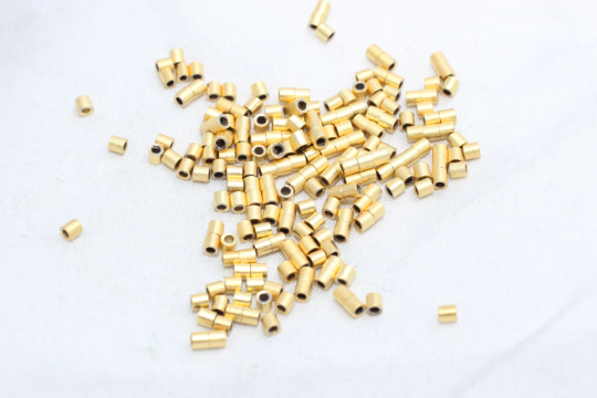 2x2mm 24k Mtt Gold Plated Crimp Beads, Crimp Tube, Small MTE12