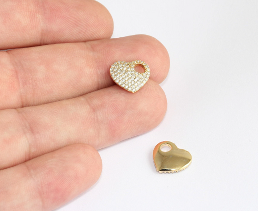 Shiny Gold Heart Charms