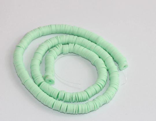 6mm Light Green Polymer Beads, Wholesale Keishi Bead  CHK611