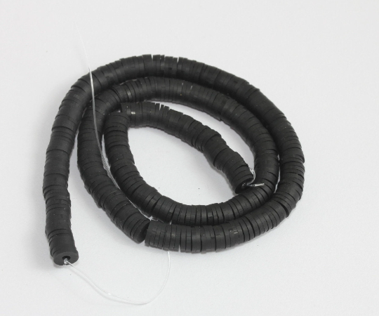 6mm Black Polymer Beads, Wholesale Keishi Bead Strands,  CHK606-1