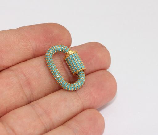 Shiny Gold Oval Screw Clasps