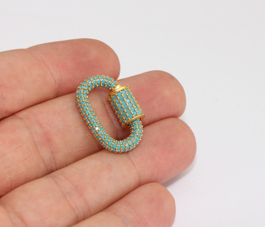 Shiny Gold Oval Screw Clasps