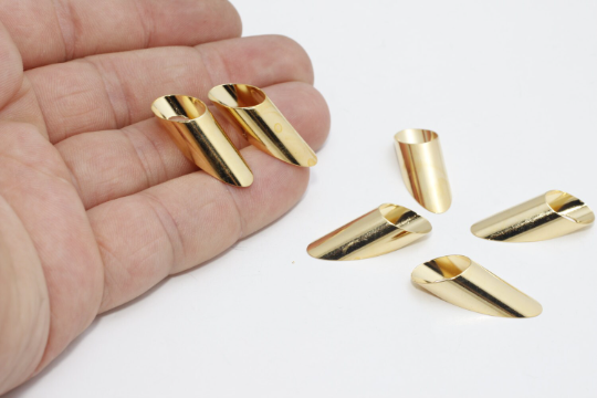 9x27mm 24k Shiny Gold Tube Beads, Geometric Beads, Connector Beads, Gold Plated Tubes, Tubes, Gold Plated Findings, BRT592