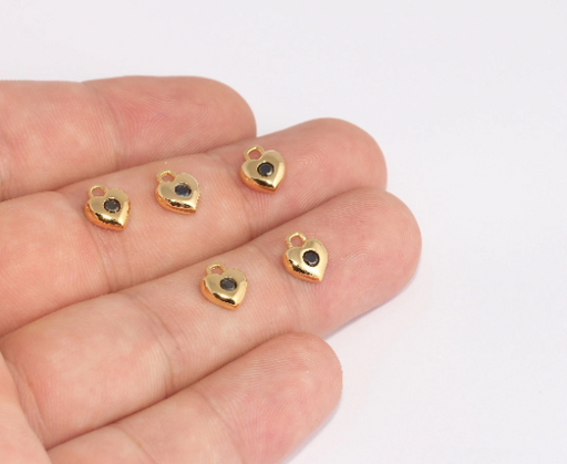 Shiny Gold Heart Charms