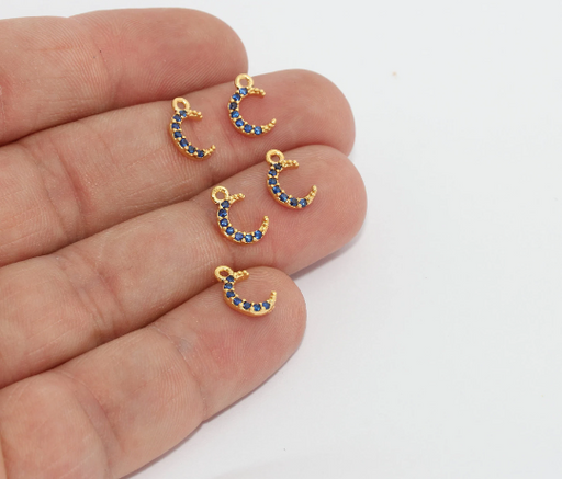 Shiny Gold Moon Charms