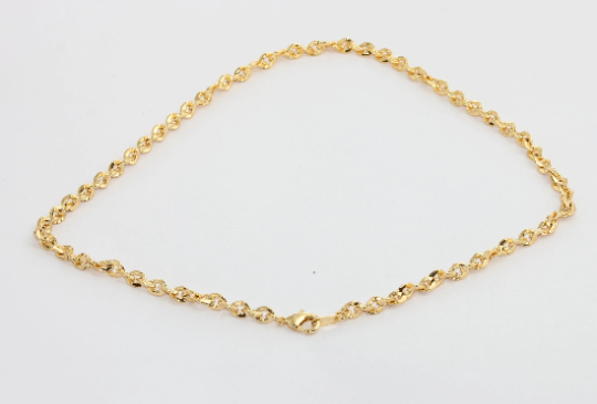 17'' 24k Shiny Gold Chain, Ready Made Necklace Chains,  CHK346