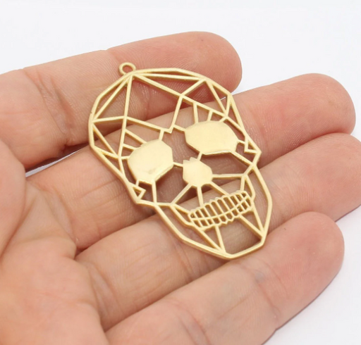 Brass Skull Head Charm