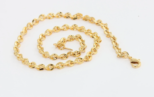 Catena in oro lucido 24k da 17'', catene per collane pronte all'uso, CHK346