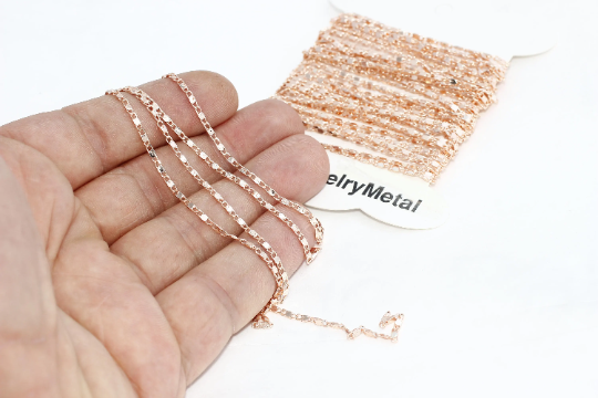 1,8mm Rose Gold Curb Chains, Soldered Chains, Soldered BXB83