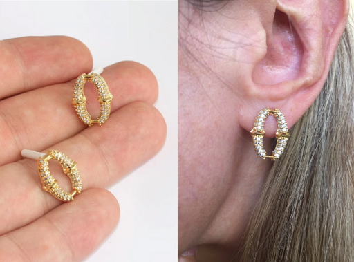 Drop Earrings, Micro Pave