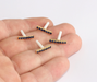  Micro Pave Earrings, Navy Blue