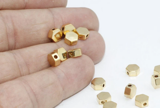  Hexagon Beads, Hexagon Charms