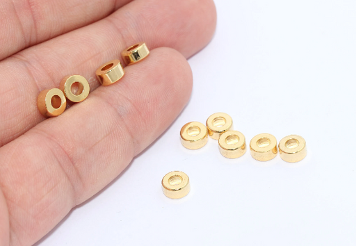 Spacer Beads, Gold Spacers, Rondelle