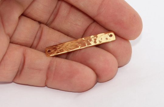 6x35mm 24k Parlak Altın Çekiçlenmiş Çubuk, Çekiçlenmiş Çubuk MTE243