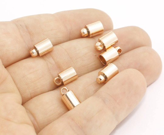 Rose Gold Bead Caps, Inner Size 5mm, Cord End, Cord Tip, MTE333