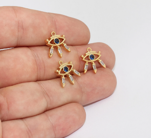 Shiny Gold Evil Eye Charms