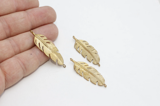 Brass Leaf Charms