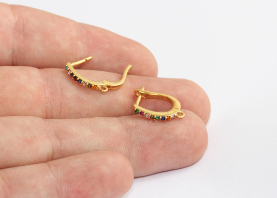 Micro Pave Earrings, Huggie