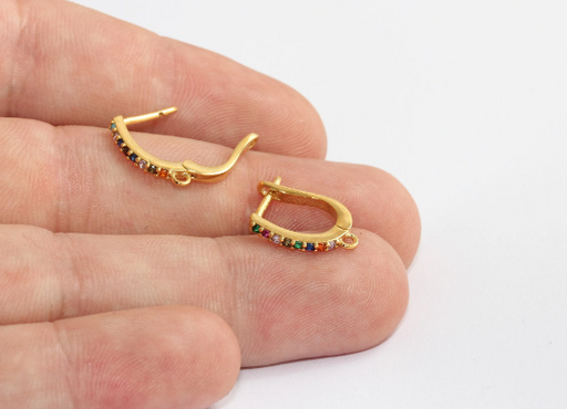 Micro Pave Earrings, Huggie