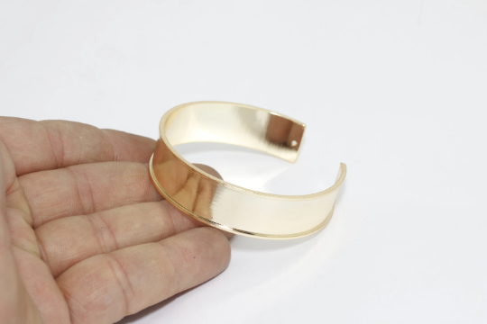 12,5mm 24k Shiny Gold Open Bracelet, Bracelet Settings       CHK19