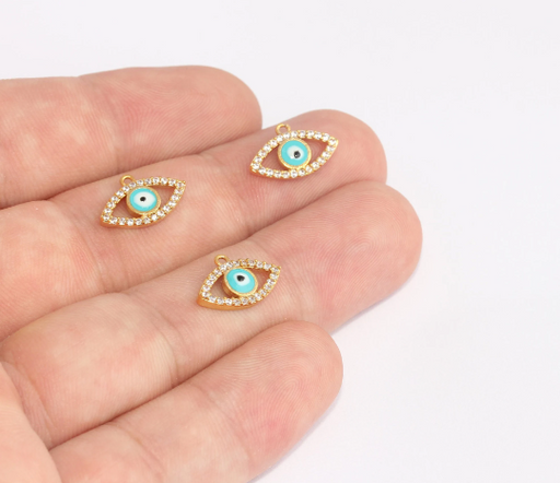 Shiny Gold Evil Eye Charm