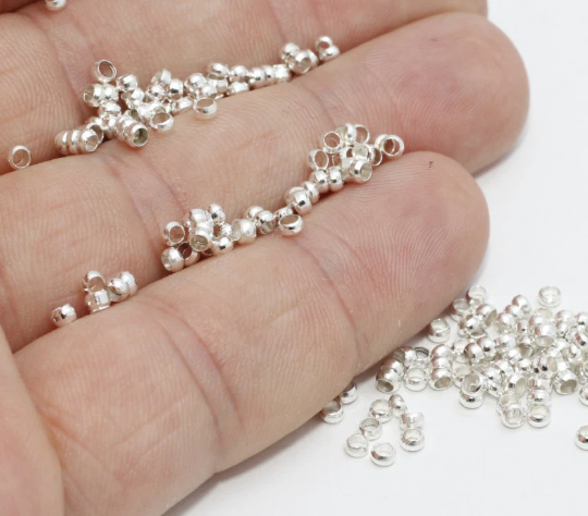 2,5mm Silver Color Plated Crimp Beads, Stopper Beads,silver   BLS31