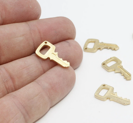 Brass Key Charms