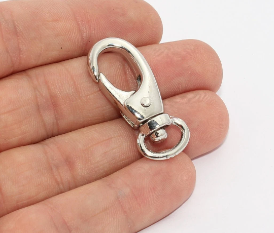 15x31mm Silver Plated Swivel Clasp, Lobster Clasp, Lanyard  MTE933