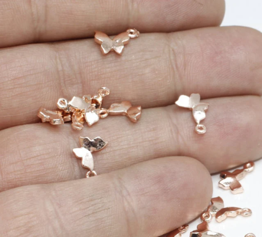7x9mm Rose Gold Butterfly Charms, Mini Charms, Butterfly  ROSE437