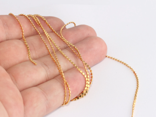 3mm 24k Shiny Gold Faceted Curb Chain, Soldered Chains,    CHK668