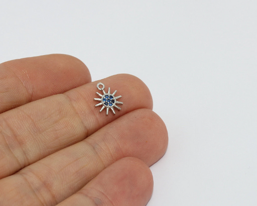 Rhodium Plated Sun Charms