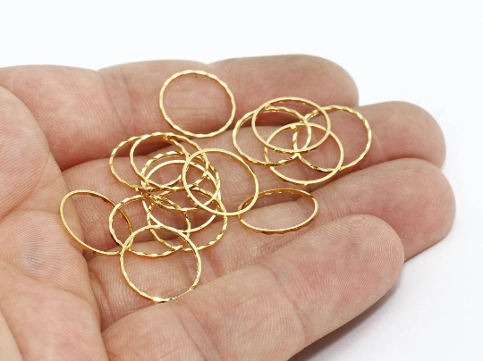 14mm Shiny Gold Closed Ring, Connectors, Circle Connector, BRT70